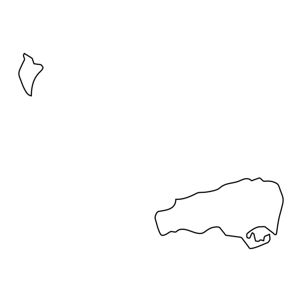 Ron isla pequeña mapa, administrativo división de bahamas vector ilustración.