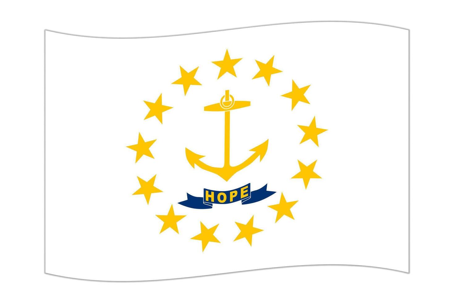 ondeando la bandera del estado de Rhode Island. ilustración vectorial vector