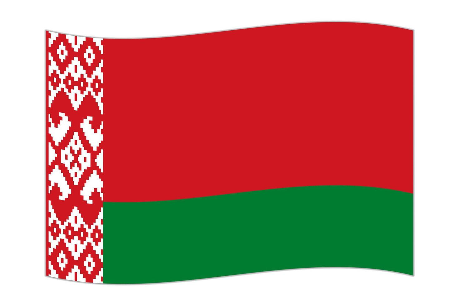 Waving flag of the country Belarus. Vector illustration.