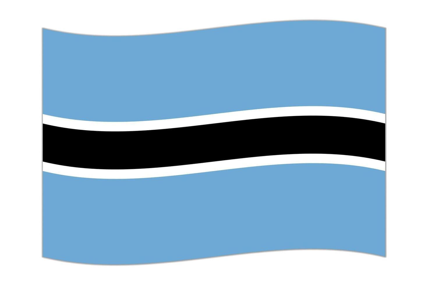 ondeando la bandera del país botswana. ilustración vectorial vector