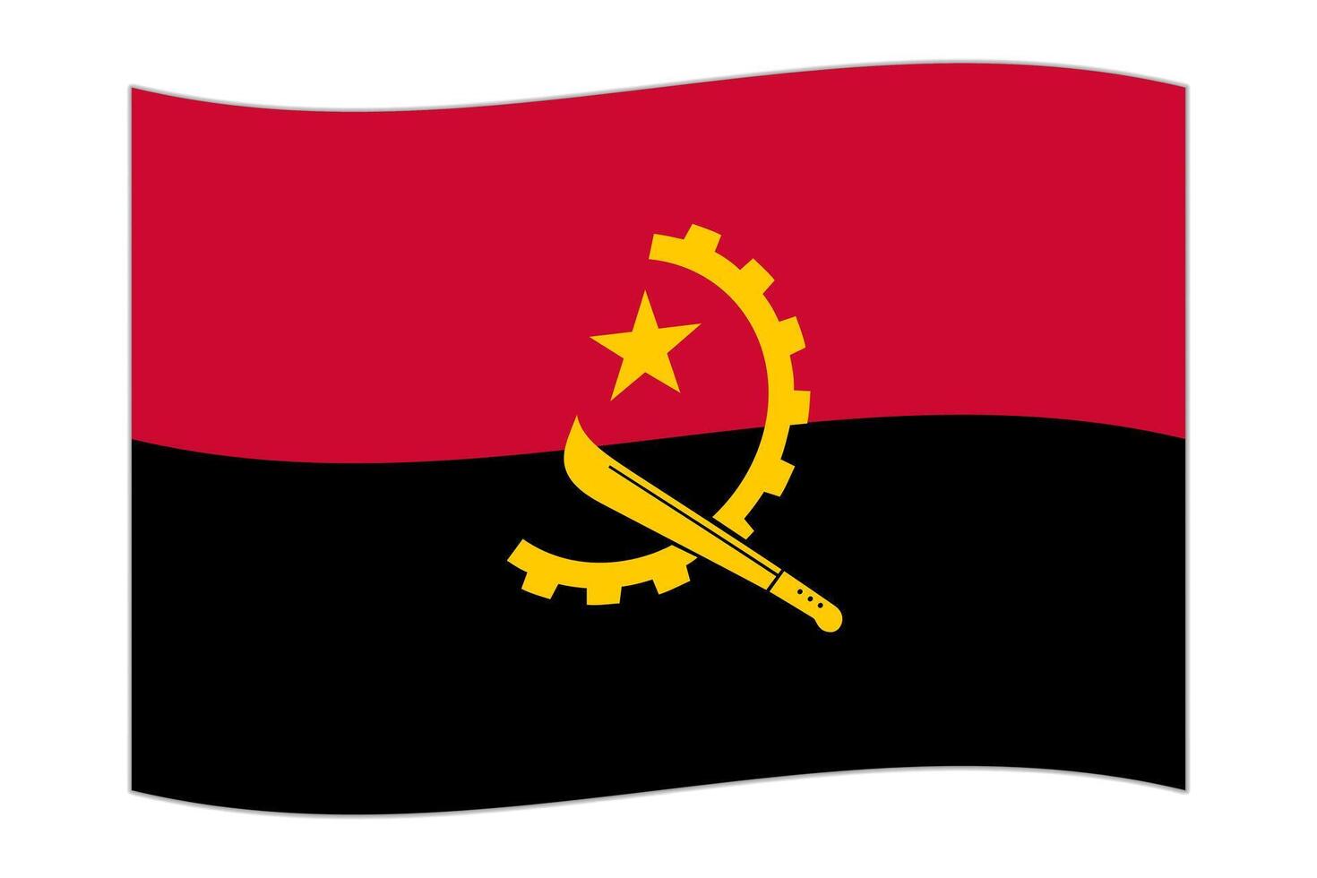 ondeando la bandera del país angola. ilustración vectorial vector