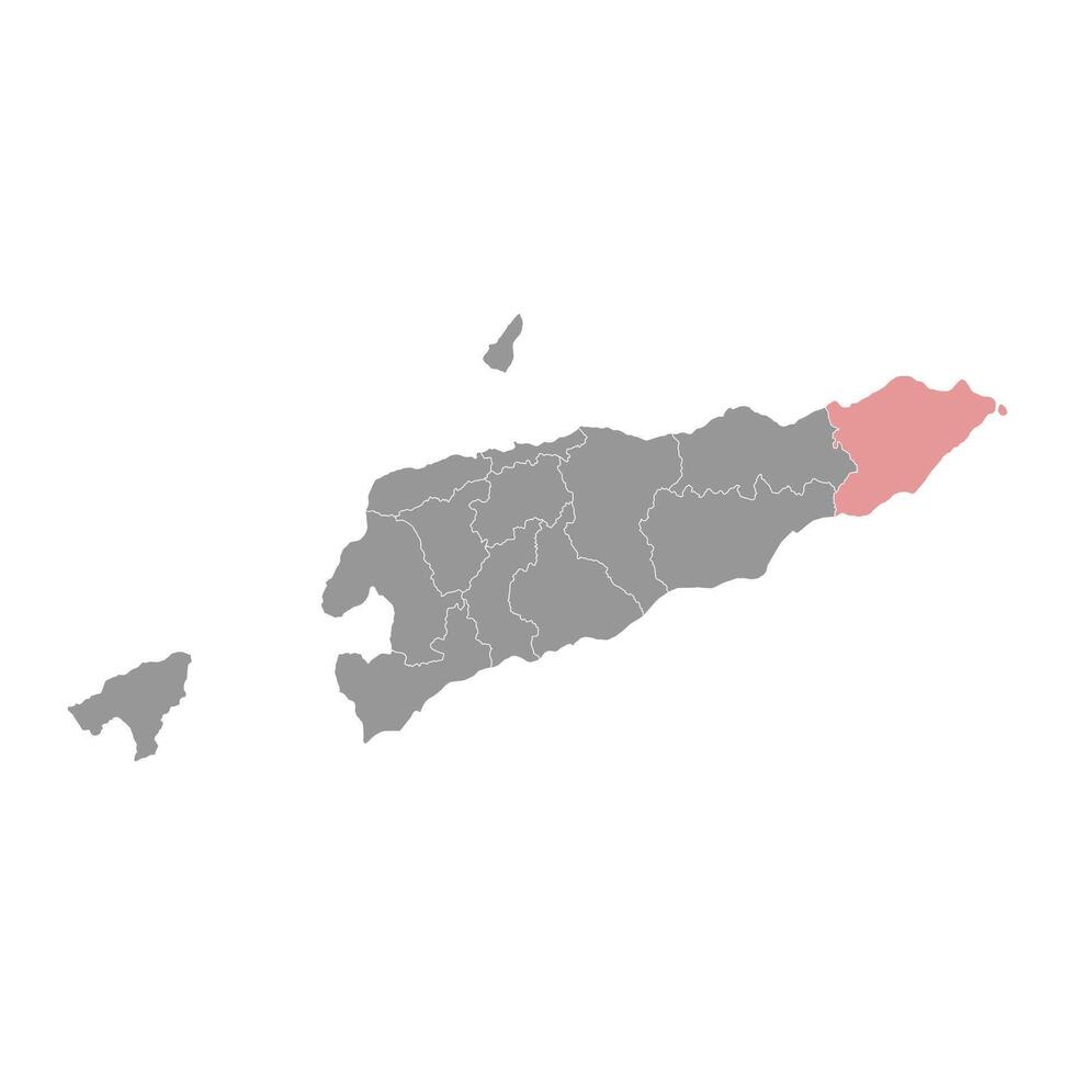 lautem municipio mapa, administrativo división de este Timor. vector ilustración.