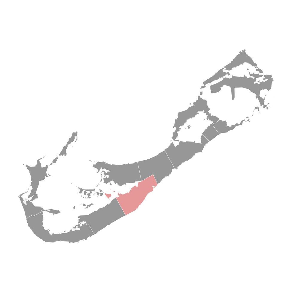 paget parroquia mapa, administrativo división de islas Bermudas. vector ilustración.