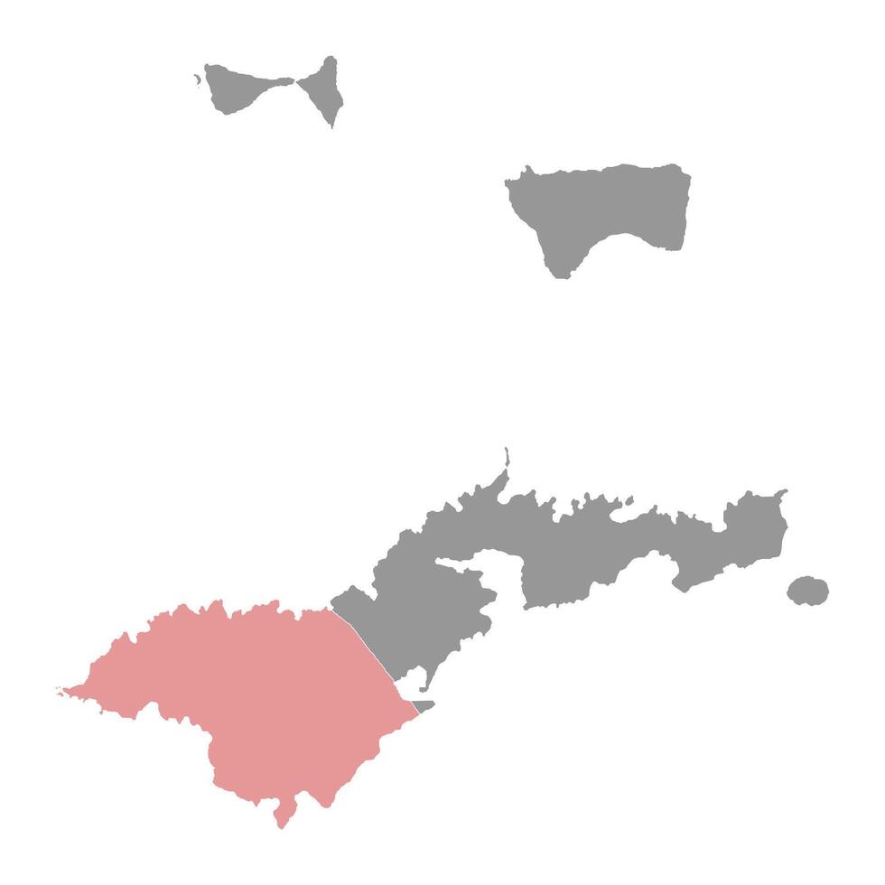 Western District map, administrative division of American Samoa. Vector illustration.