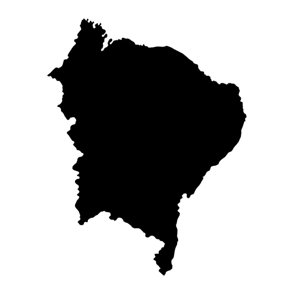 Northeast Region map, Brazil. Vector Illustration.