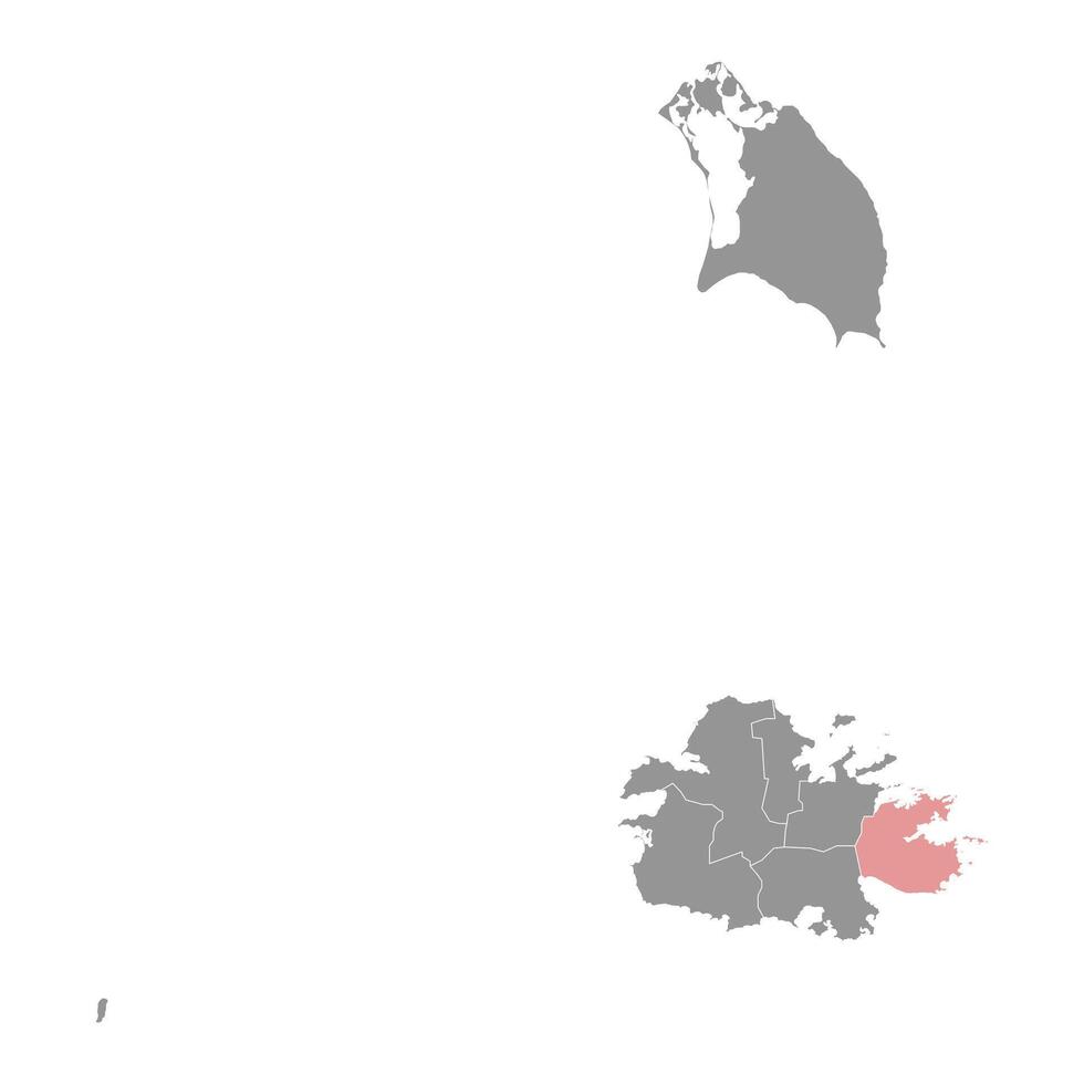 parroquia de Santo Felipe mapa, administrativo división de antigua y barbuda. vector