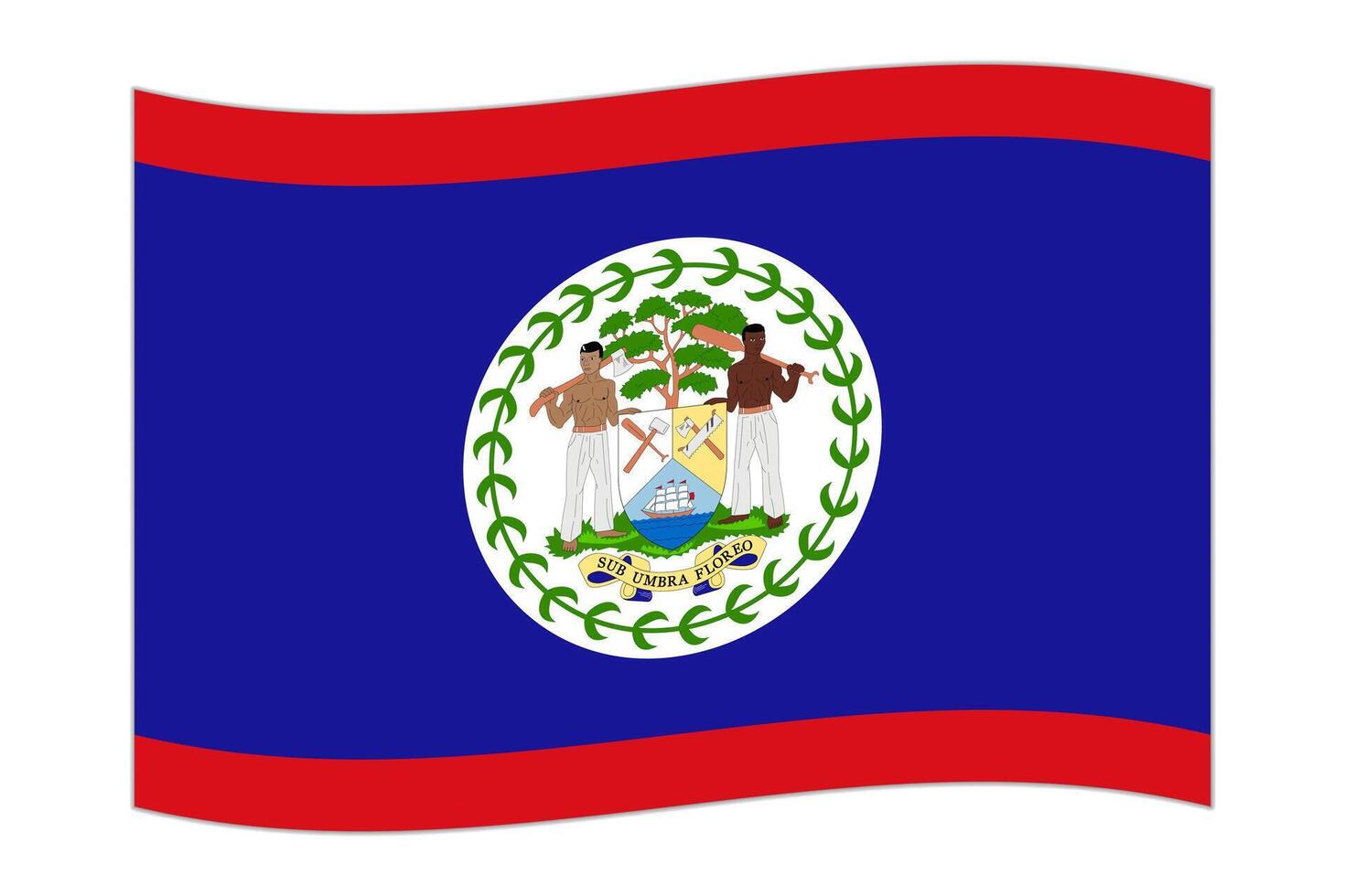 Waving flag of the country Belize. Vector illustration.