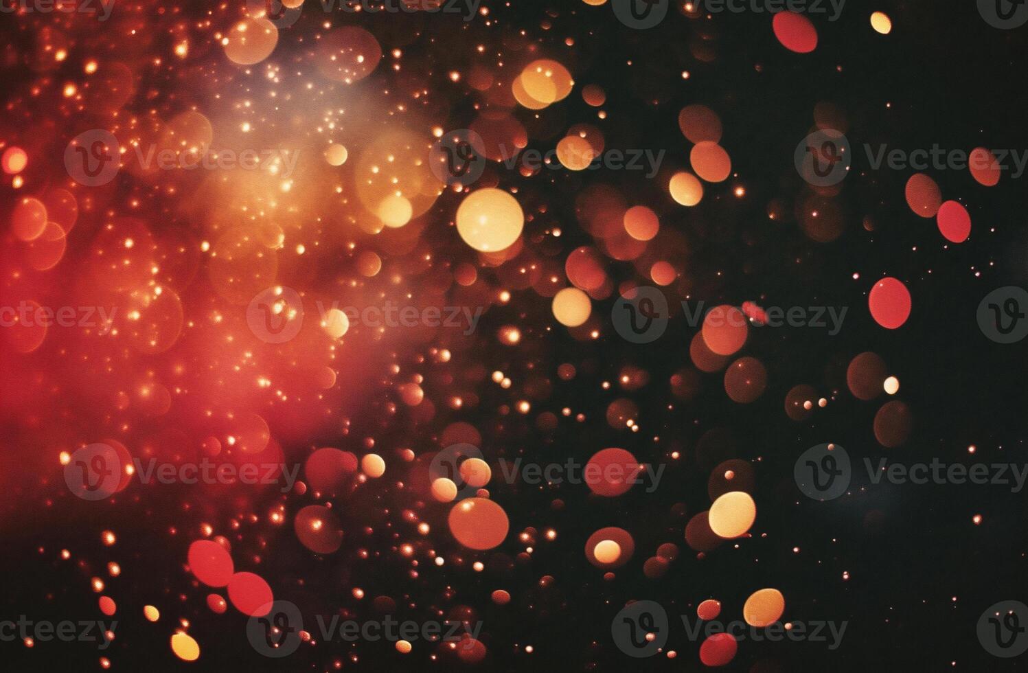 AI generated abstract christmas background with bokeh defocused lights and stars photo