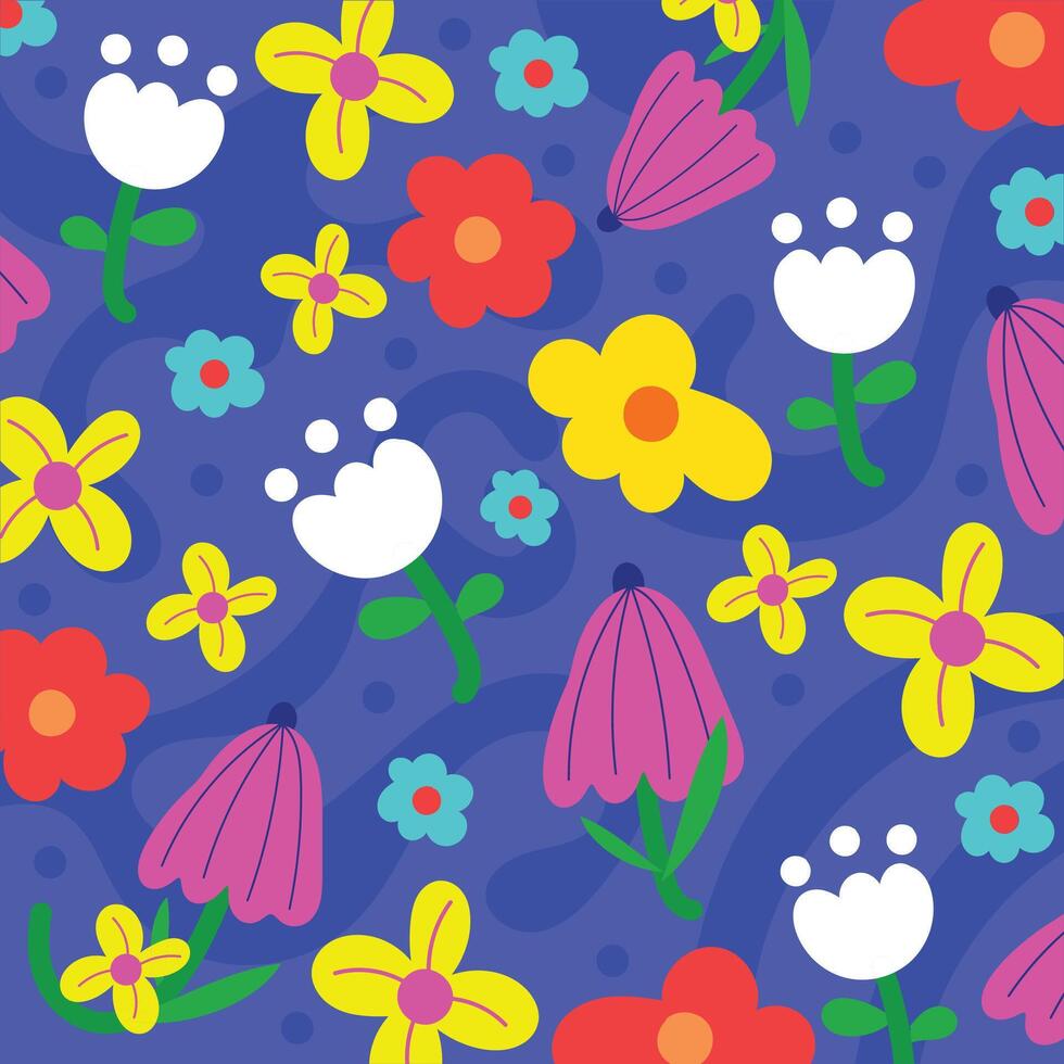 Cute hand drawn Floral pattern background. vector