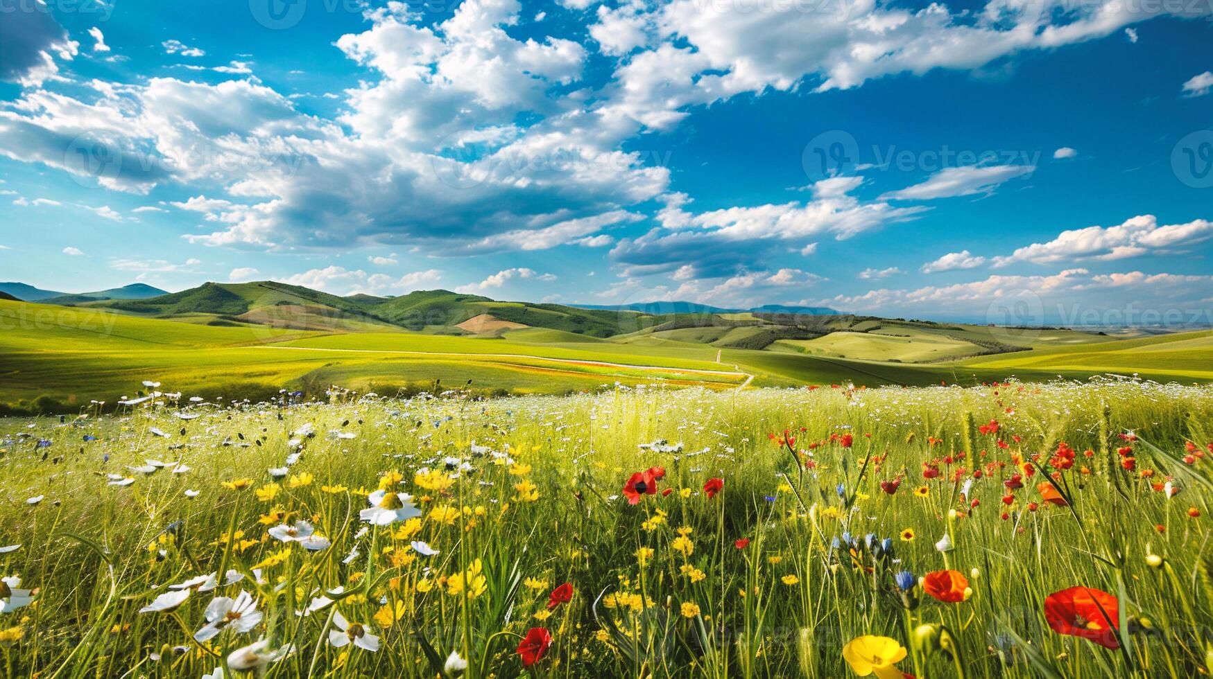 AI generated Meadow Summer landscape photo