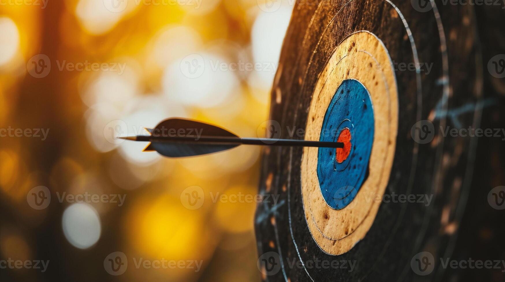 AI generated Close-up of a target with a dart in the center photo