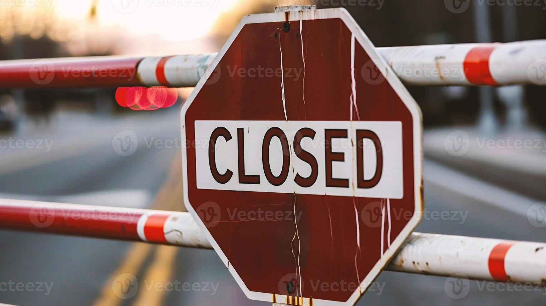 AI generated Close-up of closed sign on a street photo