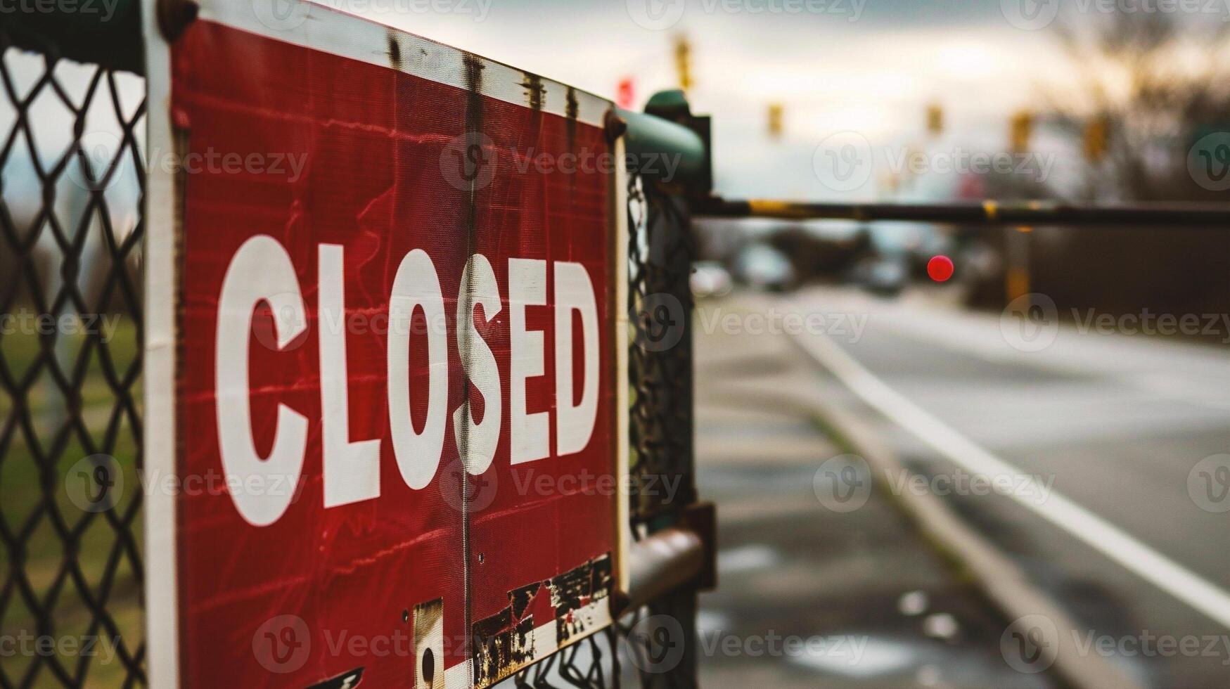 AI generated Close-up of closed sign on a street photo
