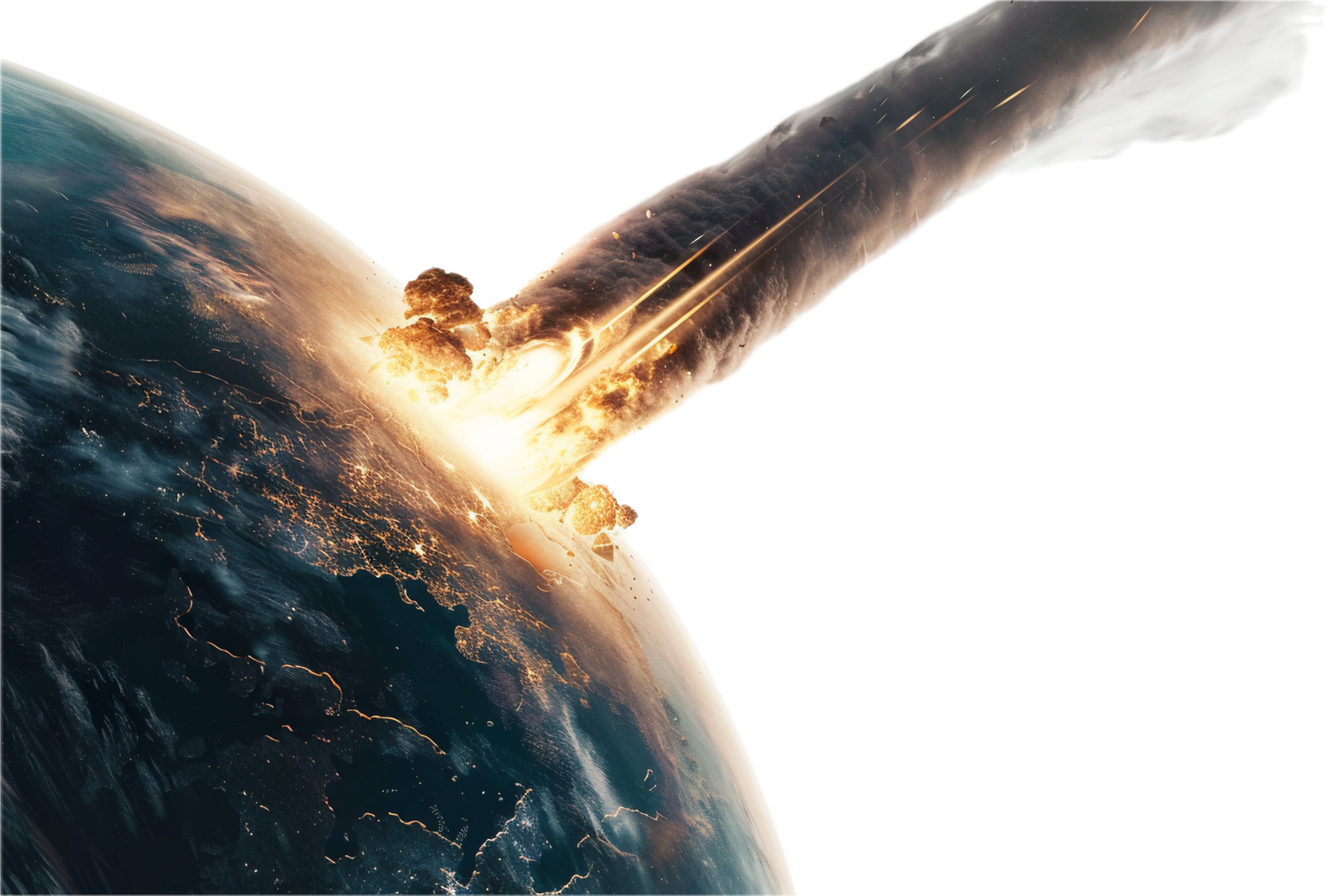 AI generated Asteroid Impact on Earth with Explosive Force png 41042625 PNG 