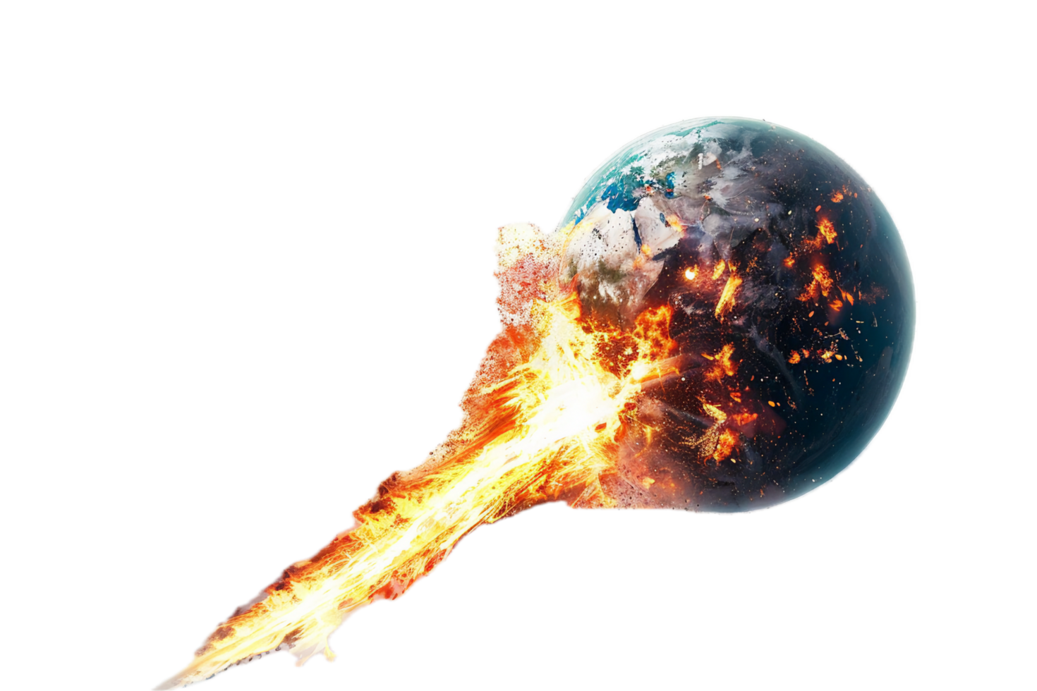 AI generated Asteroid Impact on Earth with Explosive Force png