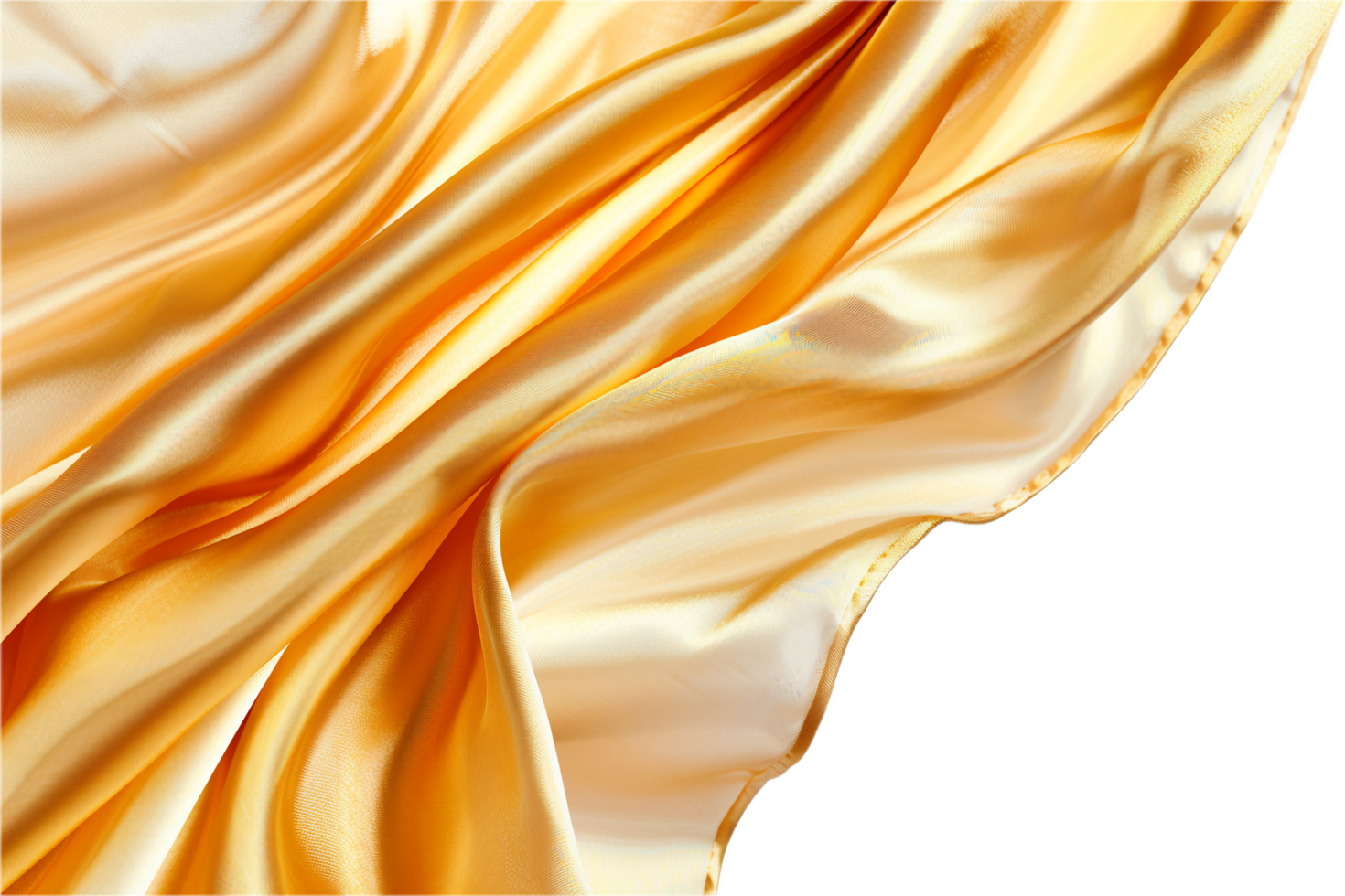 AI generated Elegant Flowing Golden Satin Fabric Texture png