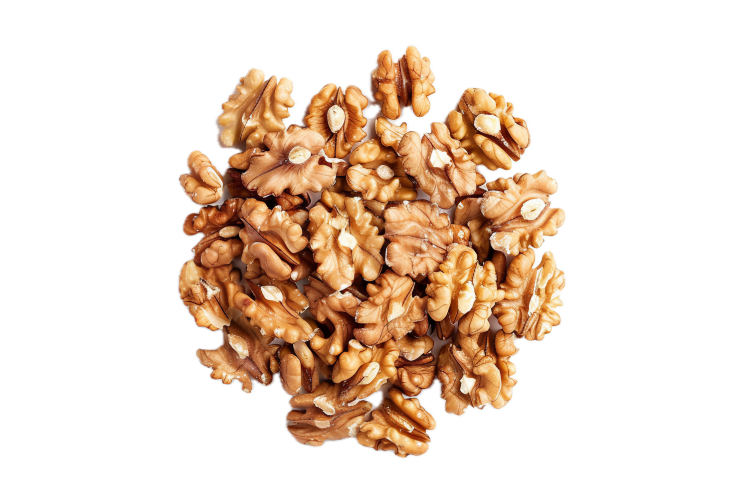 AI generated Pile of Shelled Walnuts png