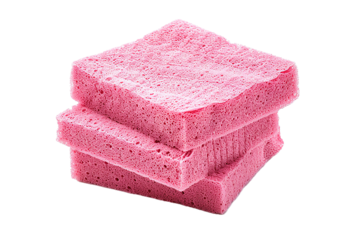 AI generated Stacked Pink Cleaning Sponges png
