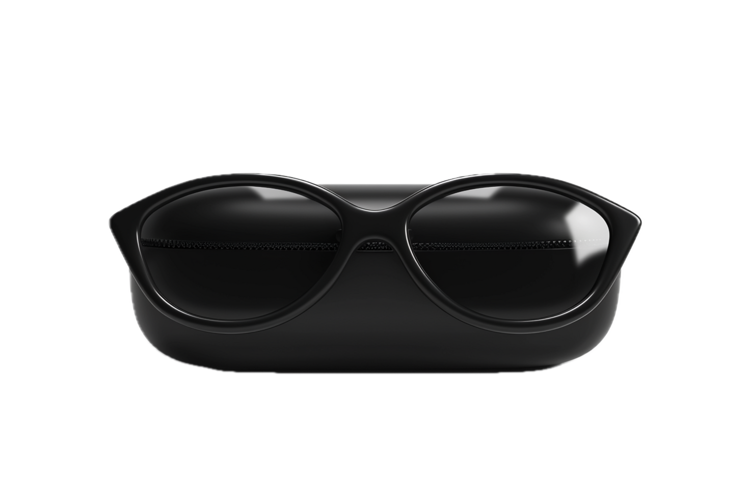 ai generado Gafas de sol en negro cuero caso png