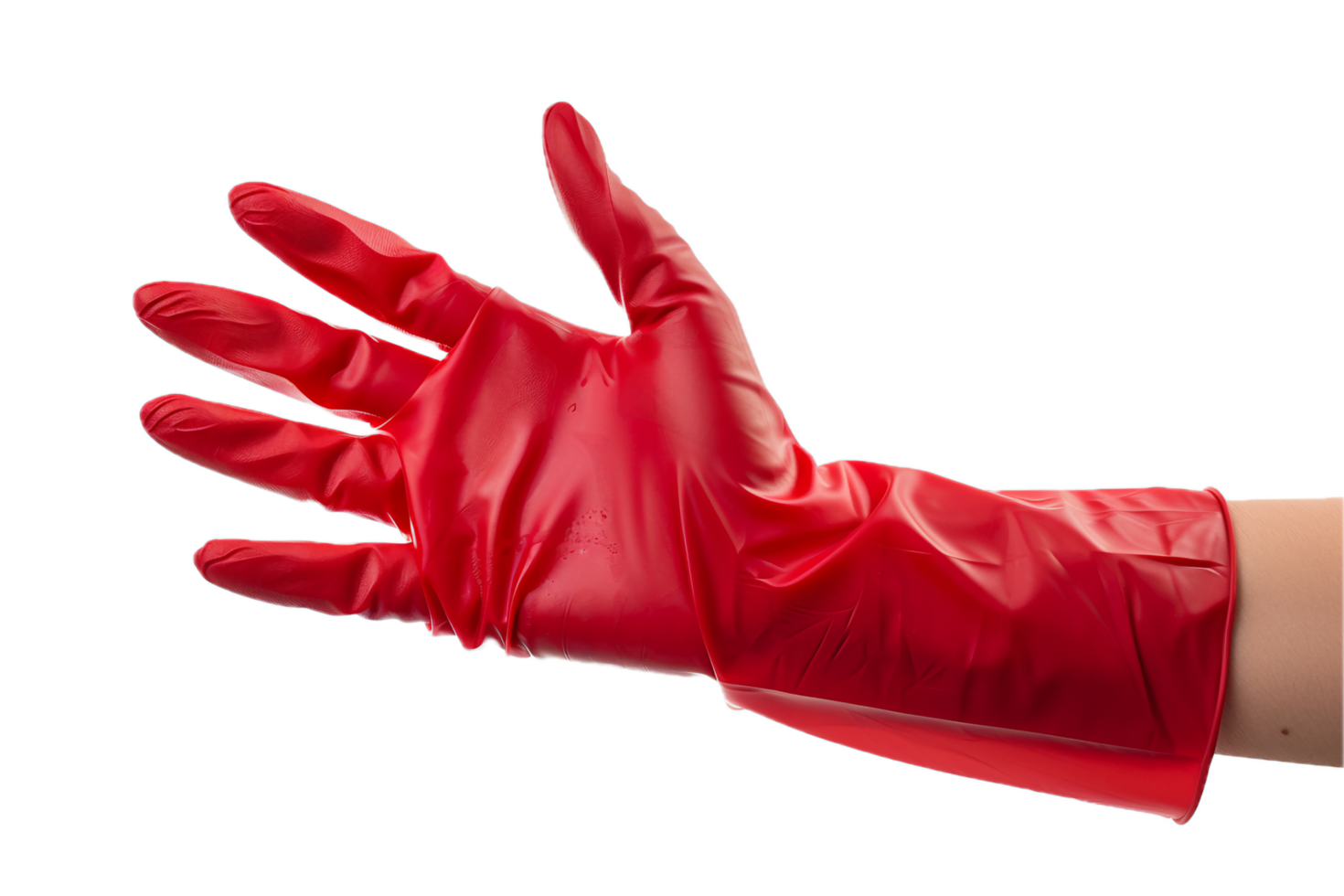 AI generated Red Rubber Glove on Hand png