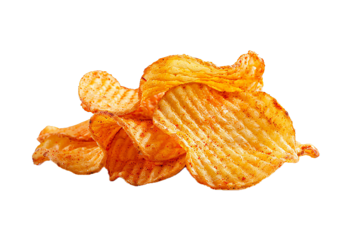 AI generated Crispy Rippled Potato Chips Pile png
