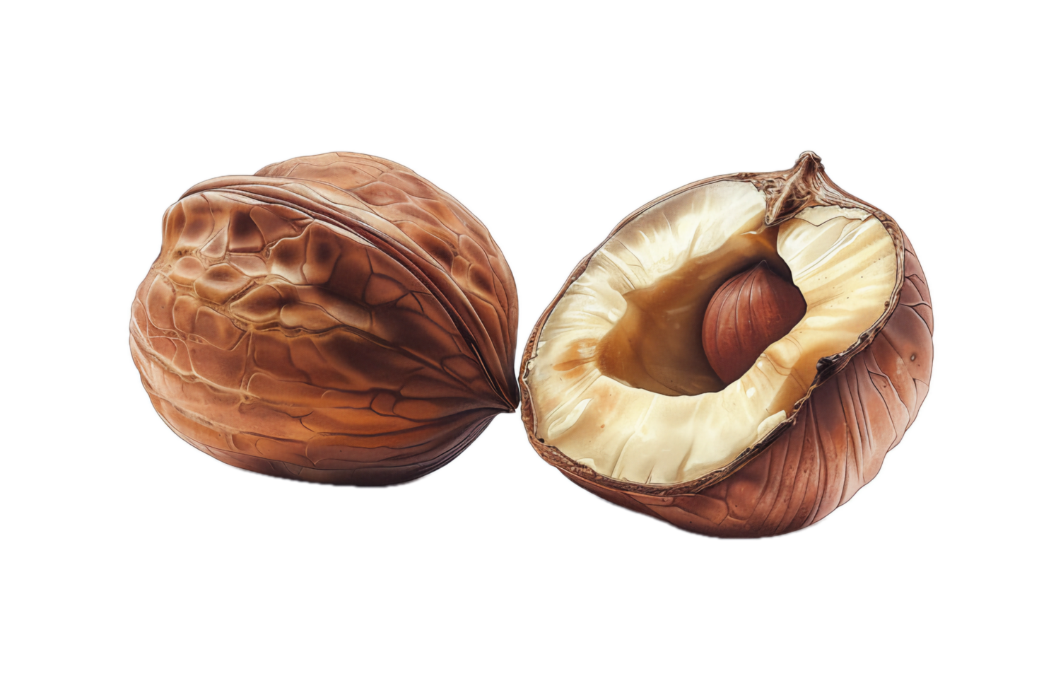 AI generated Close-Up of Hazelnuts png