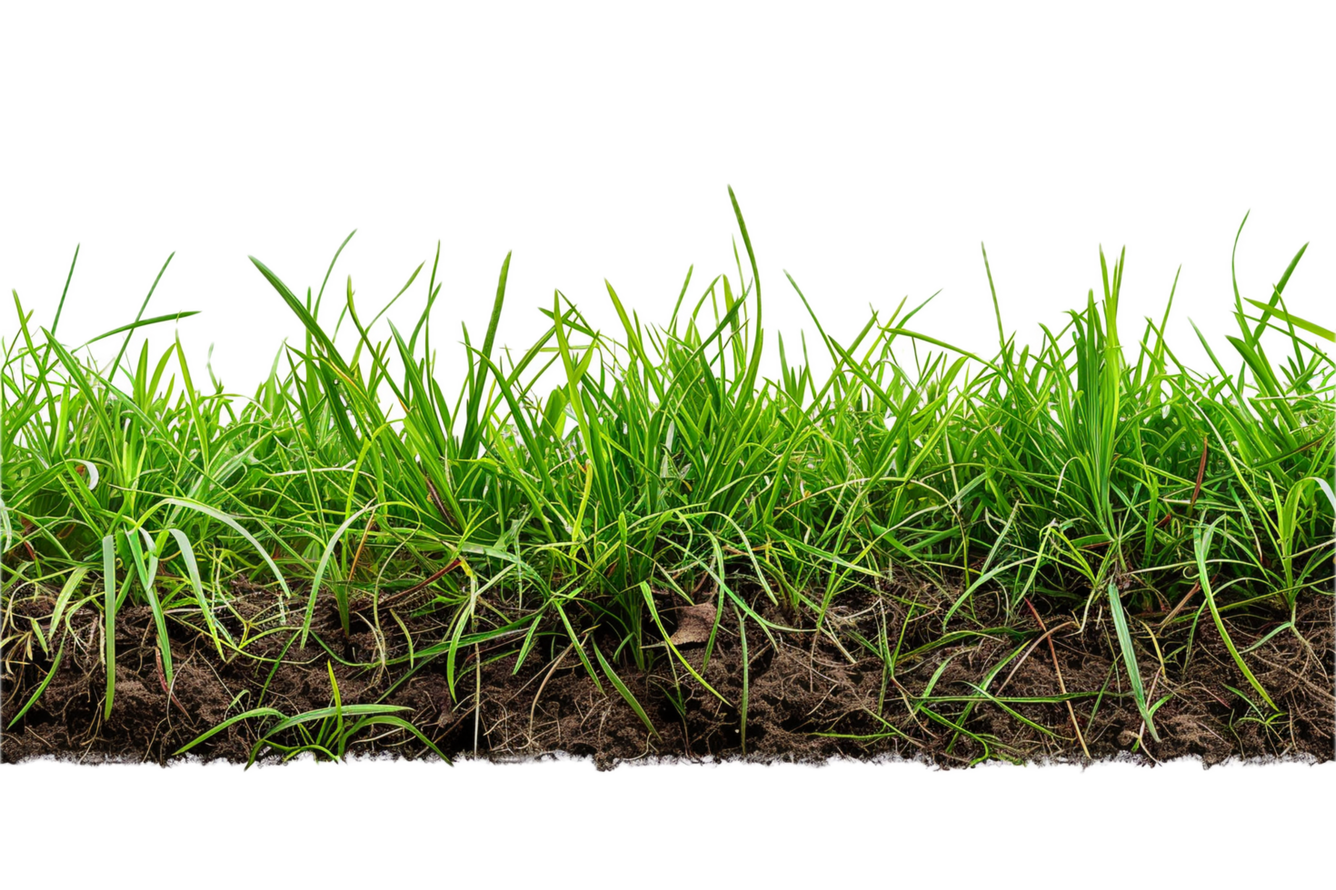 AI generated Grass Cross Section with Soil png