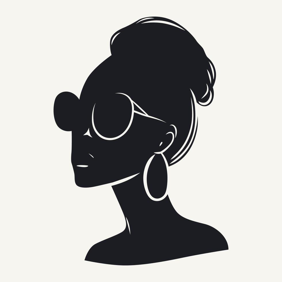 silueta de el cabeza de un hermosa mujer. vector ilustración