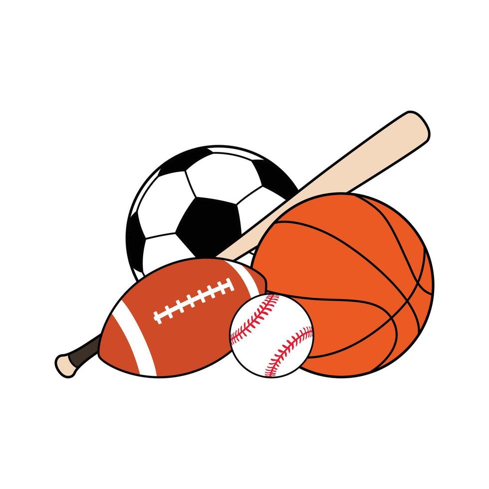 Popular sports equipment vector illustration