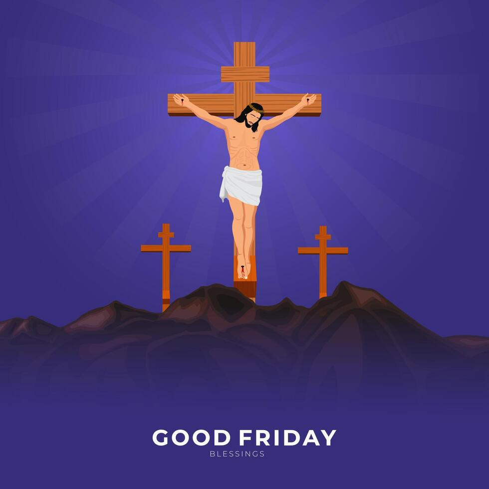 Good Friday Peace of Holy Week Social Media Post, Web Banner, Status, Story vector