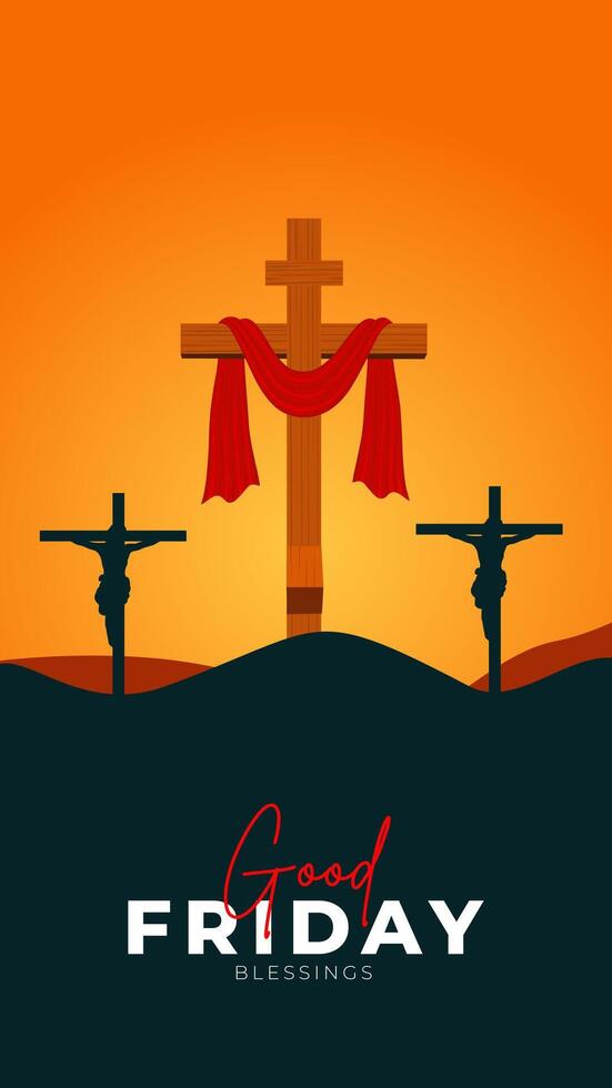 Good Friday Peace of Holy Week Social Media Post, Web Banner, Status, Story vector