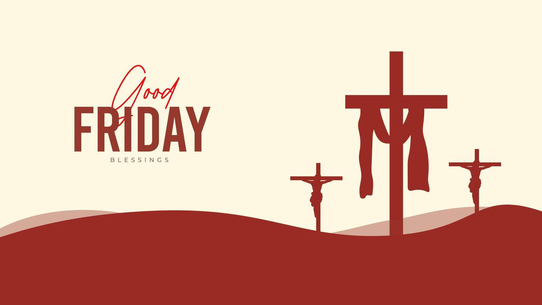 Good Friday Peace of Holy Week Social Media Post, Web Banner, Status, Story vector