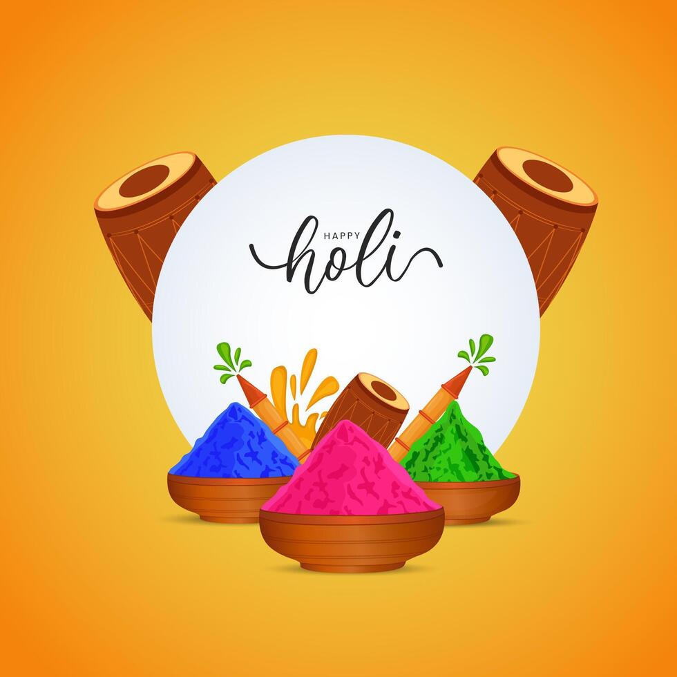 Happy Holi Festival Poster Template vector