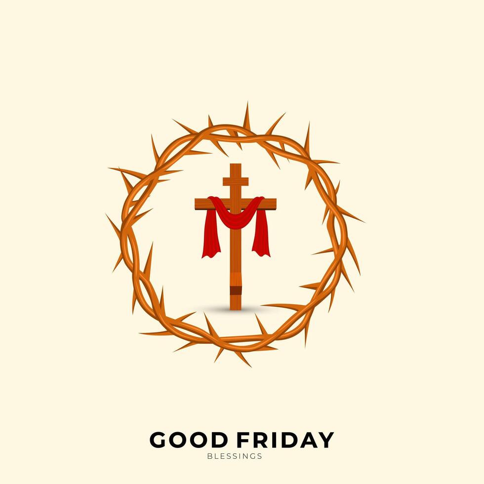 Good Friday Peace of Holy Week Social Media Post, Web Banner, Status, Story vector