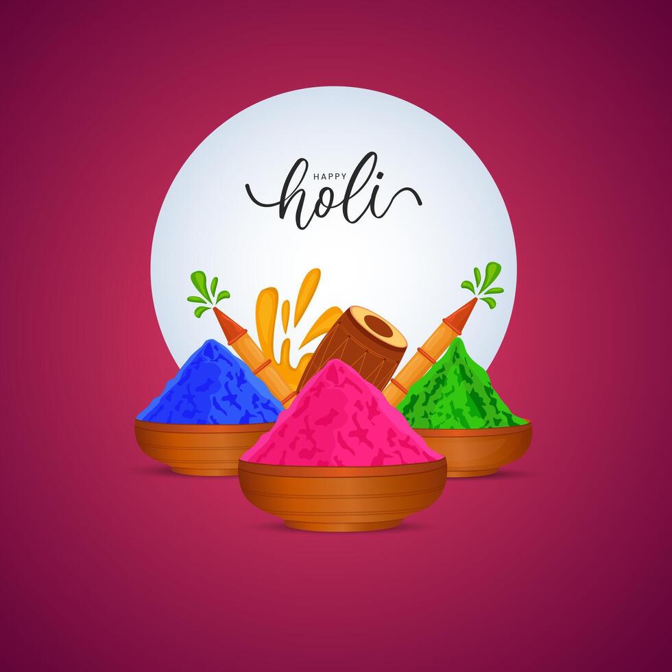 Happy Holi Festival Poster Template vector