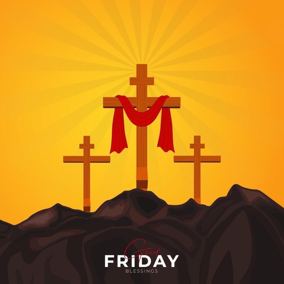 viernes santo paz de semana santa publicación en redes sociales vector