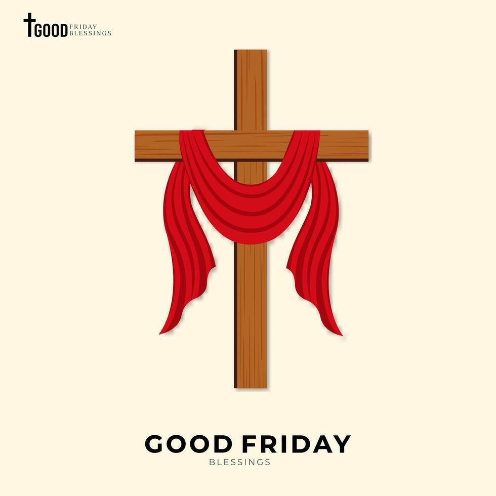 Good Friday Peace of Holy Week Social Media Post, Web Banner, Status, Story vector