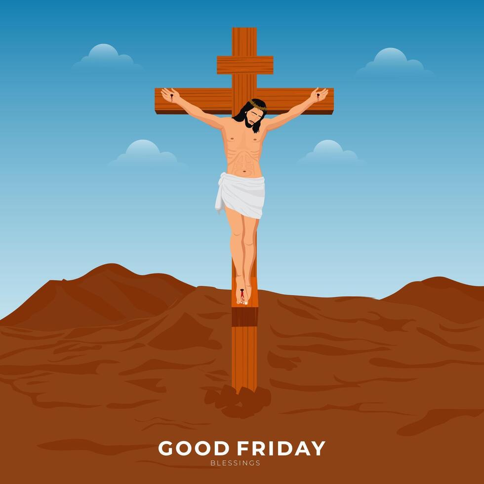 Good Friday Peace of Holy Week Social Media Post, Web Banner, Status, Story vector