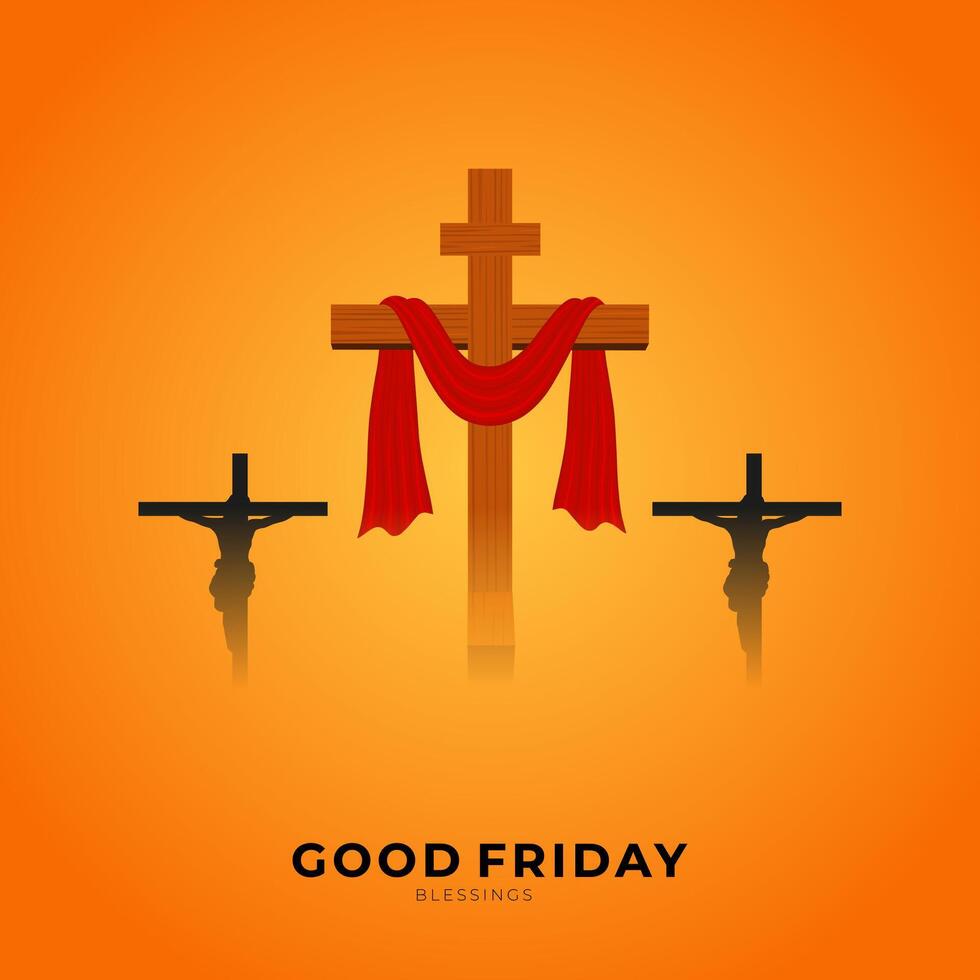 Good Friday Peace of Holy Week Social Media Post, Web Banner, Status, Story vector