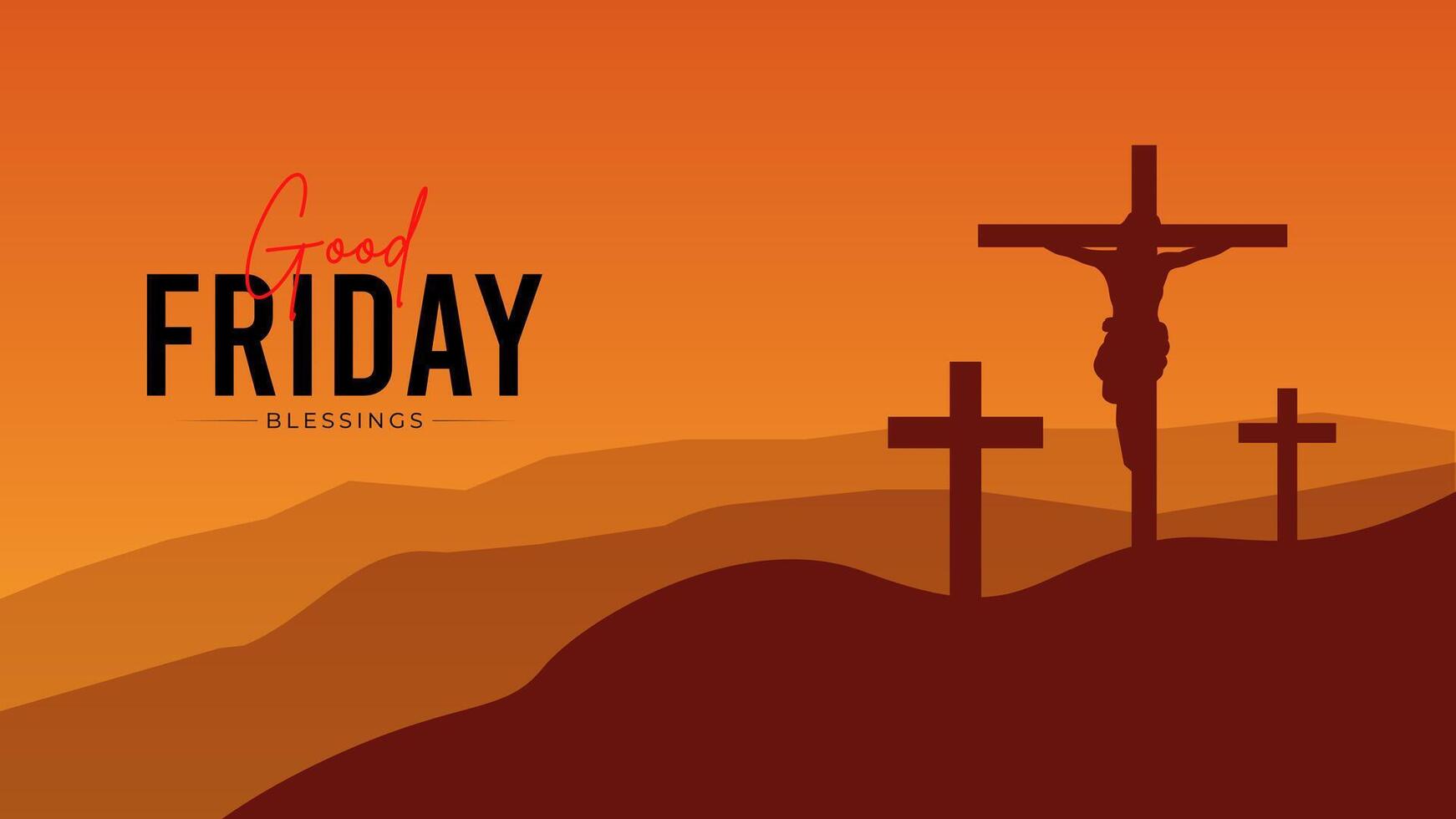 Good Friday Peace of Holy Week Social Media Post, Web Banner, Status, Story vector