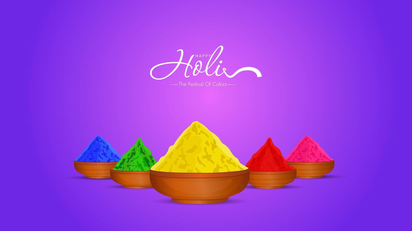 Happy Holi Festival Poster Template vector