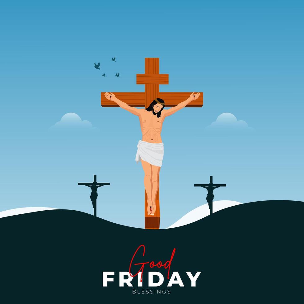 Good Friday Peace of Holy Week Social Media Post, Web Banner, Status, Story vector