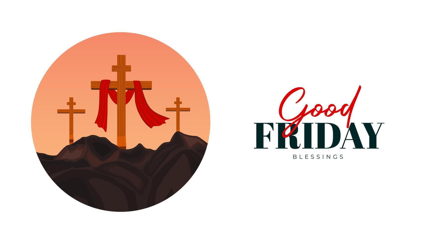 Good Friday Peace of Holy Week Social Media Post, Web Banner, Status, Story vector