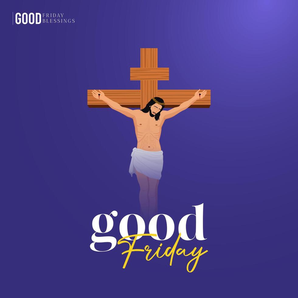 Good Friday Peace of Holy Week Social Media Post, Web Banner, Status, Story vector