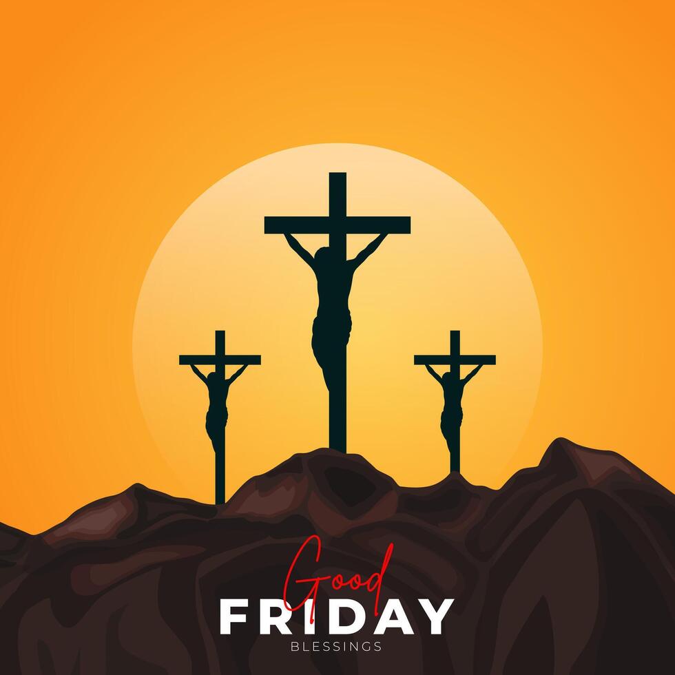 Good Friday peace of holy week social media post vector