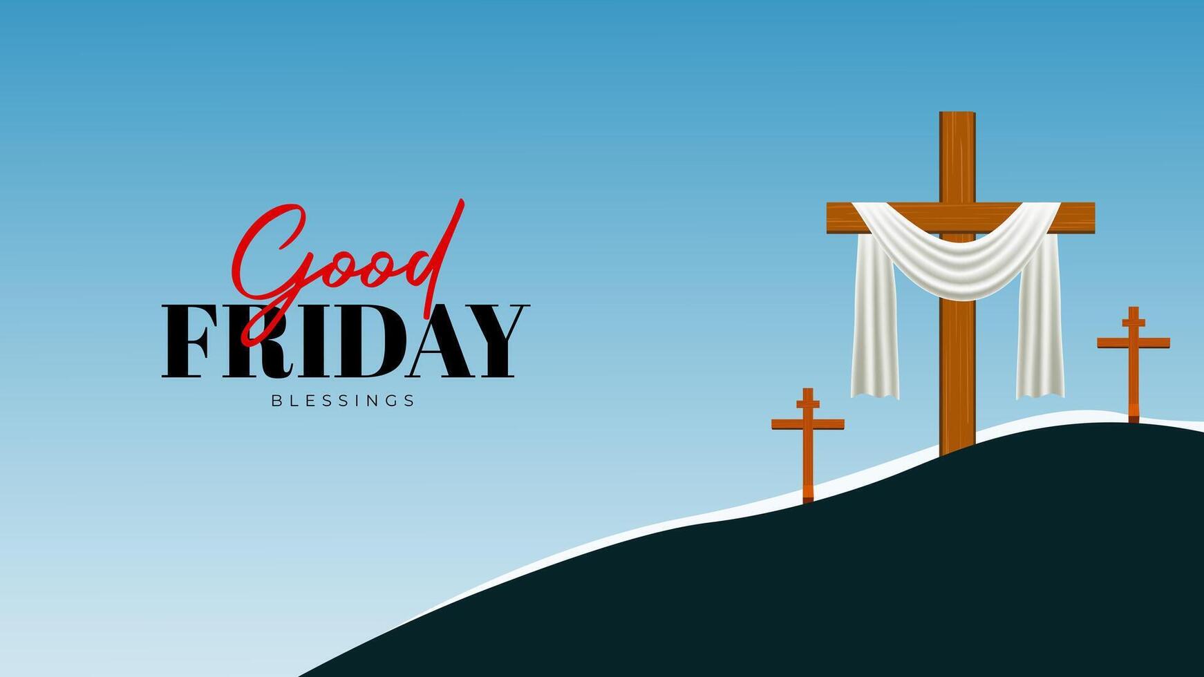 Good Friday Peace of Holy Week Social Media Post, Web Banner, Status, Story vector