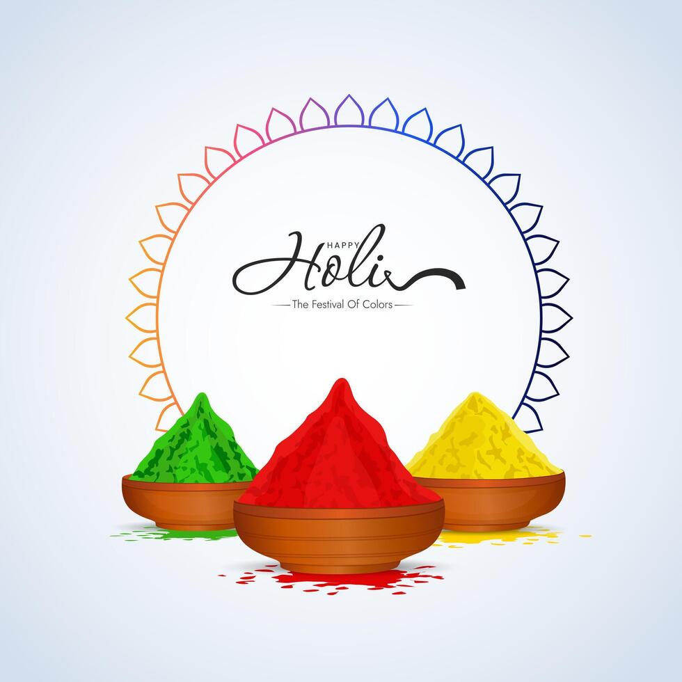 Happy Holi Festival Poster Template vector