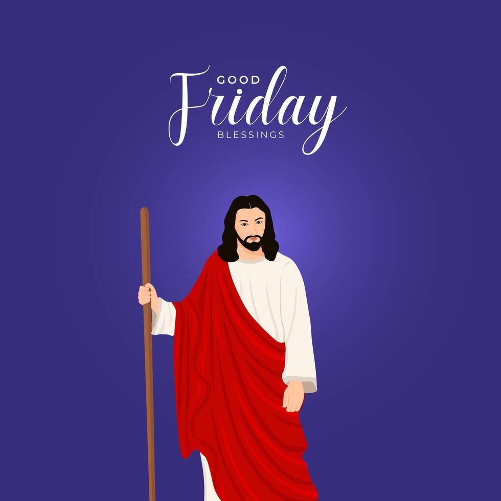 Good Friday Peace of Holy Week Social Media Post, Web Banner, Status, Story vector