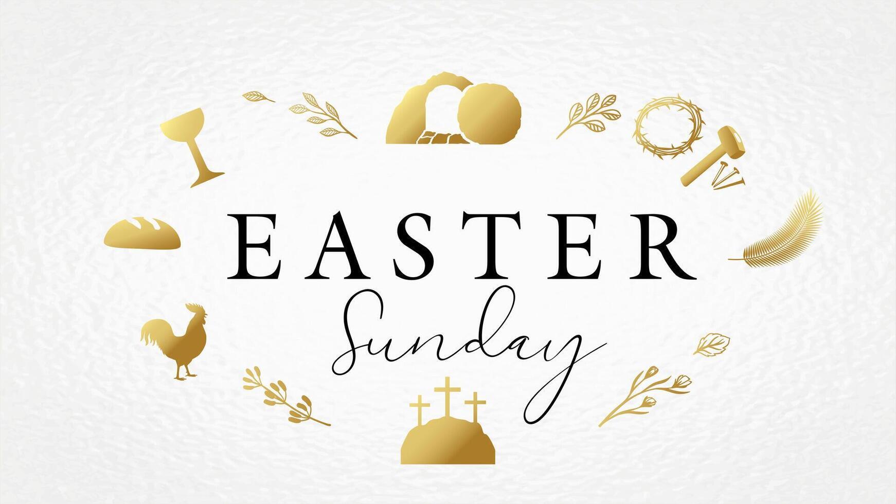 Iglesia Servicio invitación concepto. Pascua de Resurrección domingo celebracion vector
