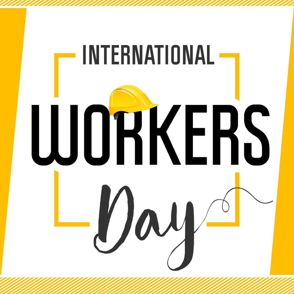 International Workers Day greeting card. vector